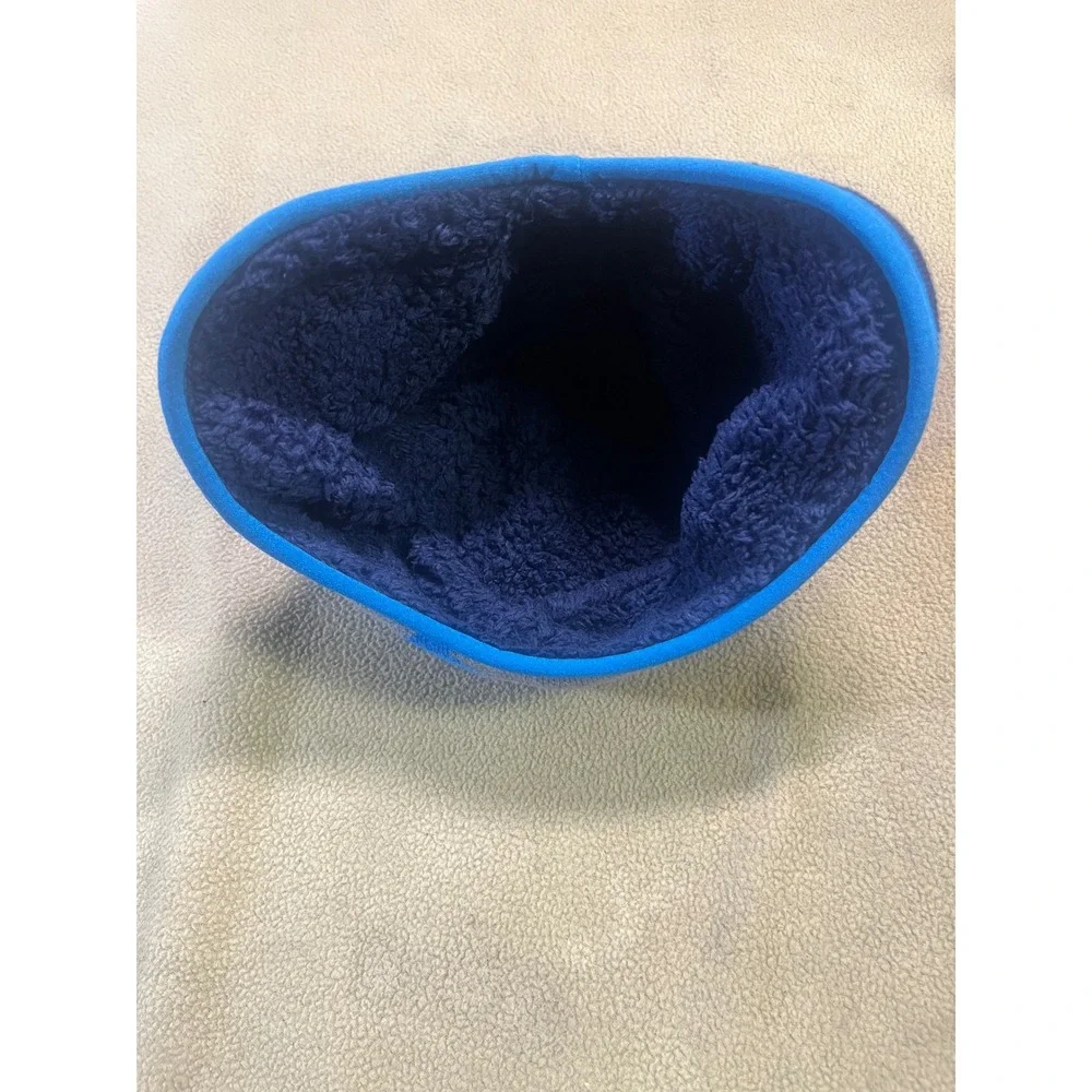 Patagonia‎ Kids Blue Geometric Knit Fleece Lined Earflap Beanie Hat